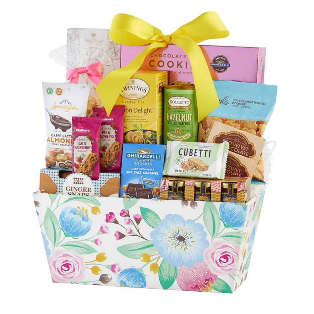 GreatFoods Tea, Cookies and Snacks Gift Basket for Women Grand