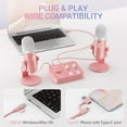 thumbnail image 4 of ASMR Microphone Equipment Bundle with Audio Interface, Immersive 3D Stereo Audio, Dual Condenser Mics with Audio Mixer, Clear Sound, Volume Control, with Furry Windscreens, Set for ASMR, Pink, 4 of 8