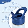 thumbnail image 3 of Fijinhom 12oz Kids Water Bottle with Straw, Stainless Steel, BPA-Free, Leak-Proof, Vacuum Insulated for School or Travel,Blue, 3 of 7