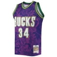 thumbnail image 2 of Men's Mitchell & Ness Ray Allen Purple Milwaukee Bucks Hardwood Classics 2000/01 Lunar New Year Swingman Jersey, 2 of 3