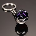 thumbnail image 3 of Qarigey Llaveros Simple cielo estrellado nebulosa Metal llavero tiempo piedra bola de cristal arte planeta doble cara colgante accesorios regalos Ropa, zapatos y accesorios Miscelánea León Qarigey AP014134-01, 3 of 6