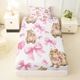 thumbnail image 3 of Erosebridal Ribbon Capybara Kid Twin Sheet Sets, Princess Bow Bedding, 3 Pieces, 3 of 5