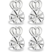 ZIEDIOP Earring Backs for Droopy Ears, Hypoallergenic 925 Silver Earring Backs Replacements for Heavy Earring Support Backs for Diamond Studs (2 Pairs)