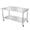 With casters With back plate 08 curved edge with hook, variant on NSF Stainless Steel Work Table - 60x24x35 Inch - Adjustable Undershelf, Removable Waste Rack, Tool Hooks, With Casters, Straight Edge, No Backstop, For Kitchen & Home