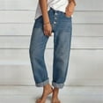 thumbnail image 2 of UYISJ Women's High Waisted Straight Leg Jeans Boyfriend Baggy Casual Loose Denim Pants with Pockets Blue S, 2 of 4