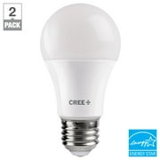 Cree Lighting A19 60W Equivalent LED Bulb, 815 lumens, Dimmable, Soft White 2700K, 25,000 hour rated life, 90+ CRI, Good for Enclosed | 2-Pack