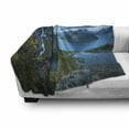 thumbnail image 2 of Landscape Soft Flannel Fleece Blanket, Panoramic Reine Reinebringen Lofoten Islands Norway Nordic Nature Outdoor Scene, Cozy Plush for Indoor and Outdoor Use, 50" x 60", Multicolor, by Ambesonne, 2 of 5