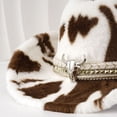 thumbnail image 3 of Vjnyvs Winter Cowboy Print Cowboy Hat Plush Western Hat Funny Cowboy Hat Wide Brim Cowboy Hat for Fancy Party Accessory, 3 of 7