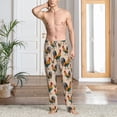 thumbnail image 5 of Uemuo Rooster Pattern Men's Wide Leg Palazzo Lounge Pants with Pockets Light Weight Loose Comfy Casual Pajama Pants-Small, 5 of 9