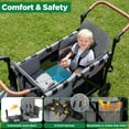thumbnail image 3 of Vomeast Upgrade Wagon Stroller for 2 Kids, 2-Seater Baby Stroller Wagon with Canopy, 5-Point Harness, Adjustable Handle(Grey), 3 of 12