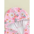 thumbnail image 5 of Newborn Baby Girls Swimsuit Cover up Summer Floral Print Hoodie Beach Cover up Rash Guards for Toddler Bathing Suit 6-12 Months, 5 of 8