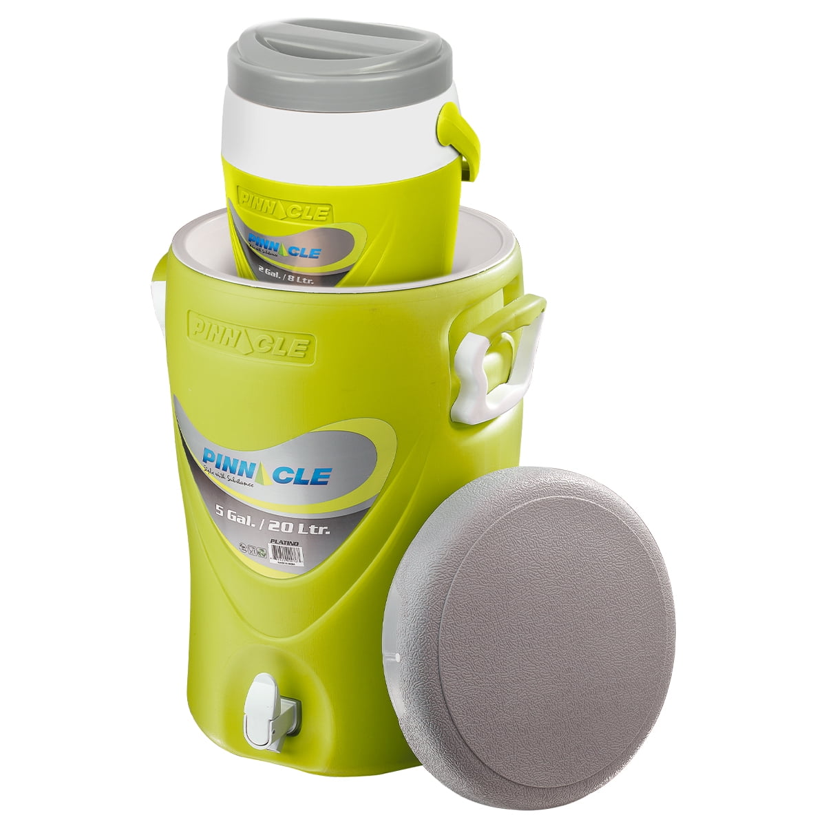 Pinnacle 5 Gallon Water Cooler and 2 Gallon Jug Set Portable with Spout Green