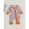 thumbnail image 2 of Wassery Baby Boys Girls Footies Rompers Newborn Halloween Jumpsuit Long Sleeve Dinosaur Print Long Sleeve Zipper Bodysuits 3 6 12 18 Months Infant Cute Fall Clothes, 2 of 8
