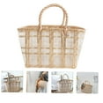 thumbnail image 6 of CATIEBYE 1Pc Coffee Color Plastic Storage Basket Portable Hand Basket for Grocery and Beach Use, 6 of 7