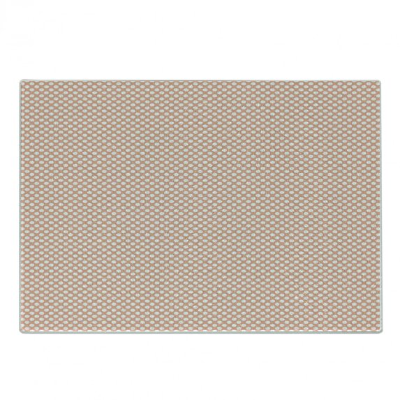 Abstract Cutting Board, Monochrome Polka Dots Simplistic Symmetrically Arranged Circles Illustration, Decorative Tempered Glass Cutting and Serving Board, in 3 Sizes, by Ambesonne