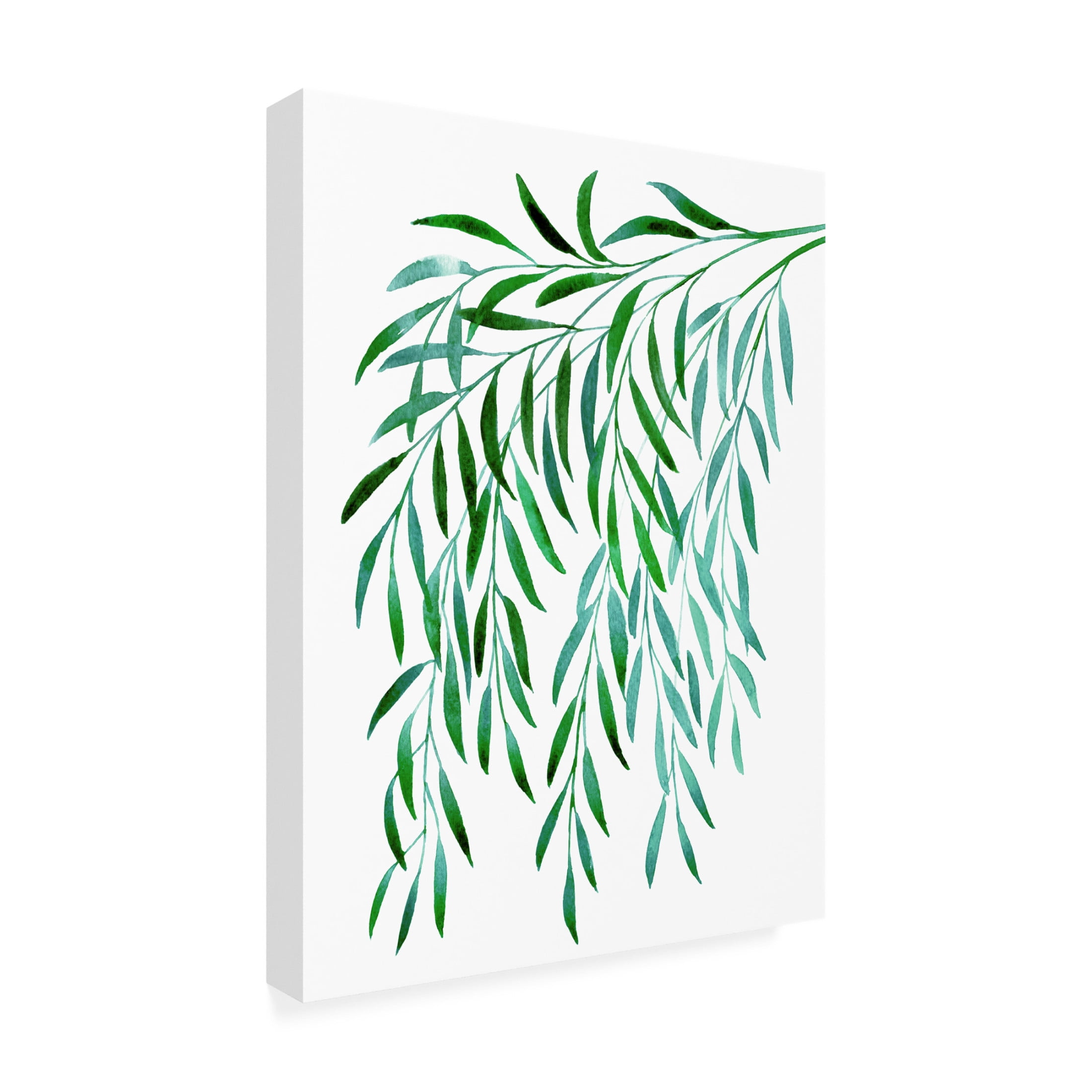 Canvas Wall Art - blursbyai 'Cascading Watercolor Eucalyptus' Wall Art for Living Room, Bedroom, or Office Décor by Trademark Fine Art - 24 x 32 Inches