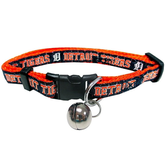 Pets First MLB Detroit Tigers Adjustable, Breakaway Cat Collar, Durable Nylon with Jingle Bell in 29 MLB teams