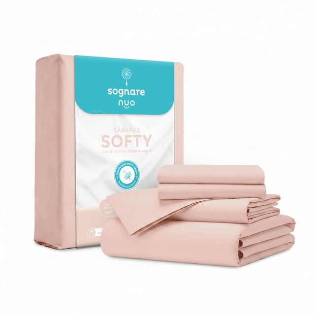 Juego De Sábanas Sognare Softy Extra Suaves Color Rosa