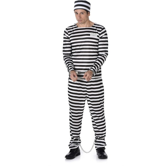 Karnival Costumes Hard Time Convict Prisoner Men's Costume Small 34-36