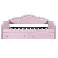 thumbnail image 5 of Euroco Upholstered Twin Size Daybed with 2 Drawers and LED Light, Pink, 5 of 10