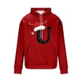 thumbnail image 4 of Yteetum Men's Oversized Christmas Hoodies Christmas Letter Print Drawstring Pullover Hooded Sweatshirts Mens Casual Christmas Print Loose Long Sleeve Hoodies Xmas Hooded Sweatshirt Fall Clothes, 4 of 5