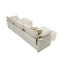 thumbnail image 4 of 114'' Oversized Modular Cushion Sofa with Portable Ottoman, L-Shaped Corner Spacious Sectional Sofa Set, 25'' Deep Seating, for Home Apartment Living Room, Beige, 4 of 9