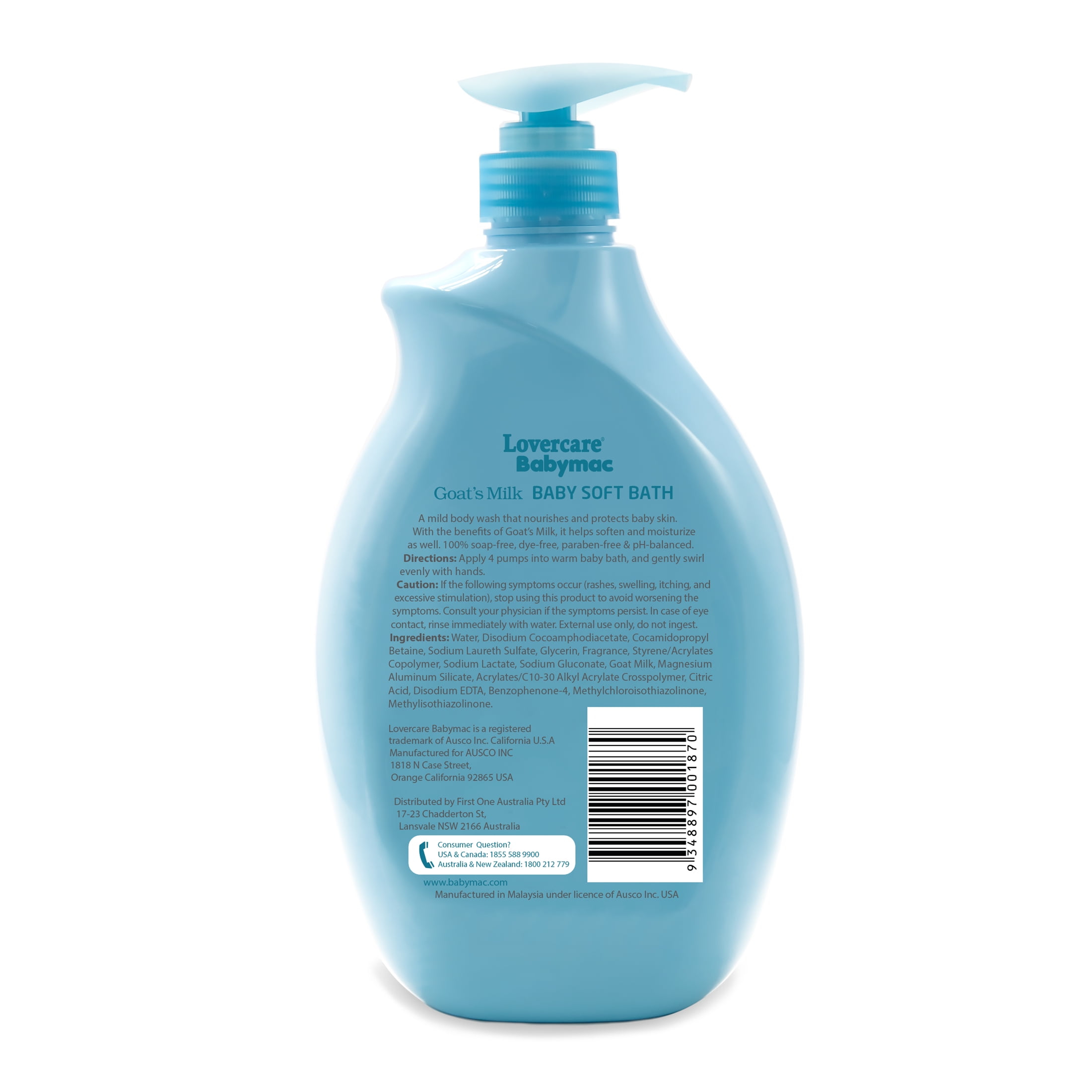 LoverCare Babymac Goat's Milk Baby Soft Bath-33.8 fl oz (1000ml)