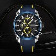 MEGIR Mens Watches Luxury Sports Wristwatch Luminous Date Quartz Chronograph Silicone Strap 2144