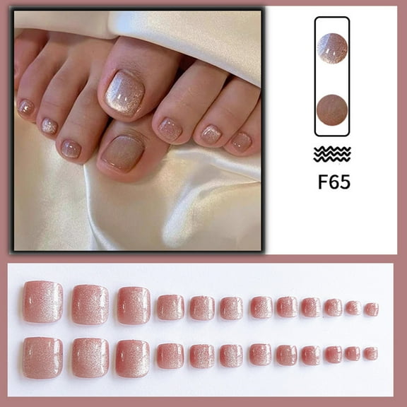 Summer Wear Eye Toenail Net Red Style Milk Tea Color False Nail Tablets For Pedicure Decoration