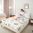 thumbnail image 4 of jejeloiu Country Farm Mallard Bed Sheets,White Green Gray King Sheets For Boys Teens 4pcs, 4 of 7
