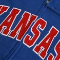 thumbnail image 2 of Women's Stadium Athletic Royal Kansas Jayhawks Arched Name Full-Zip Hoodie, 2 of 3