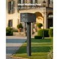 thumbnail image 2 of KFFKFF Steel Mailbox Post, 43 x 4 x 4 Inches, In-Ground Mounting Mailbox Stand with Universal Plate Bracket, Durable Metal Post Sleeve Kit for Outdoor Residential Use, Black Powder Coated Finish, 2 of 9