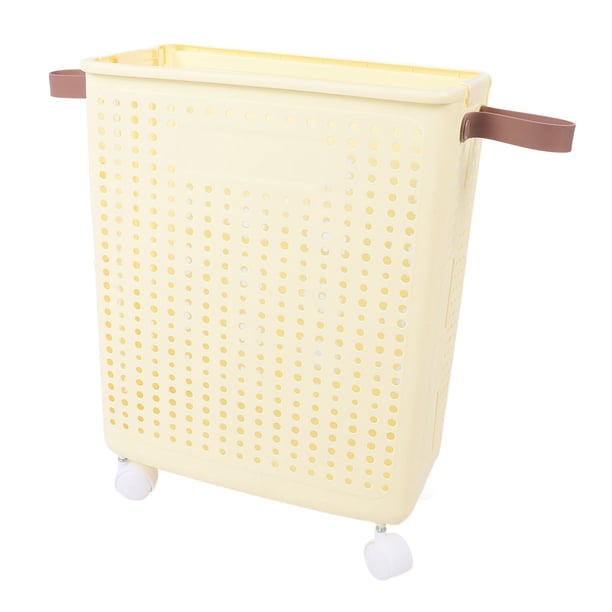 Canasta De Lavandería Grande Plegable Con Ruedas, Cesta De Ropa Plegable, Cestería Estrecha De Lavandería Enrrollable.