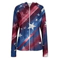 thumbnail image 5 of 250th Anniversary Patriotic Hoodie for Women - Vintage American Flag Sun Protection Jacket with Pockets, Full Zip Up Long Sleeve Athletic Cover Up for Independence Day Vermilion XL, 5 of 6