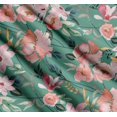 thumbnail image 3 of Soimoi Blue Cotton Poplin Fabric Leaves & Magnolia Floral Fabric Prints By Yard 56 Inch Wide, 3 of 7