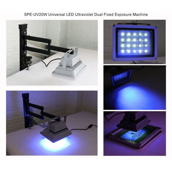 INTBUYING LED UV Exposure Unit Equipment for Silk Screen Printing Stencil Exposure Ink-Jet Making Small Plate UV Ultraviolet Light Desktop Foldable