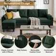 thumbnail image 5 of Jarenie Versatile 4-Seat L-Shaped Sectional Sofa with Reversible Storage Ottoman & Side Pockets – Perfect for Living Room, Office, or Apartment Green, 5 of 9
