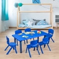 thumbnail image 3 of Patiojoy Kids Table & 6 Chairs Set Activity Desk & Chair Set Indoor/Outdoor Home Classroom Blue, 3 of 3