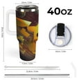 40oz Tumbler With Handle And Straw, Insulated Stainless Steel Double