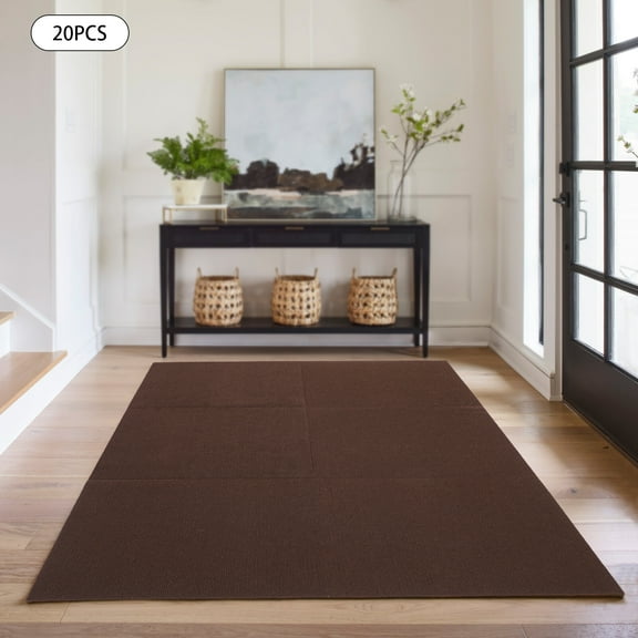 20Pcs 20" X 20" Square Carpet Self-adhesive Carpet W/ Sound Insulation Indoor