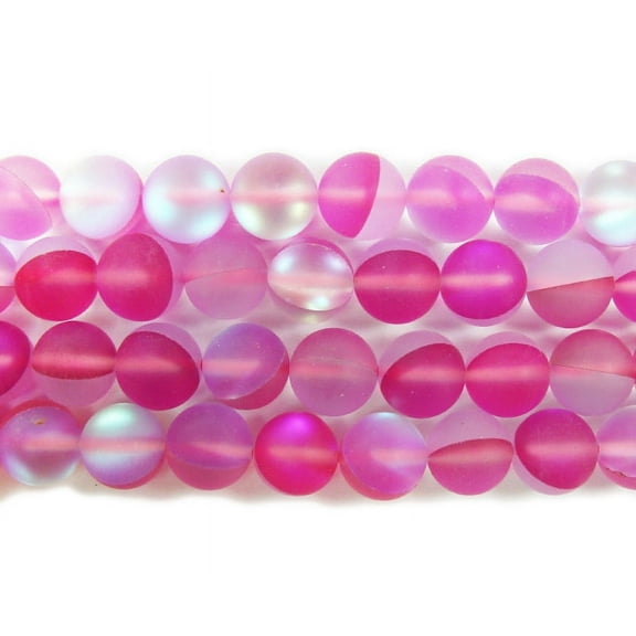 8mm Pink Moonlight Crystal Matte Round Beads Genuine Gemstone Natural Jewelry Making