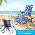 thumbnail image 3 of Slsy Silla de Playa 2 en 1 con Ruedas, Tumbona Plegable con Toldo, Carrito de Playa Pesado con Función de Transporte, Ideal para Piscina, Picnic, Jardín y Camping, 3 of 7