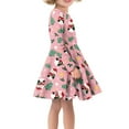 thumbnail image 2 of Renewold Little Girls Long Sleeve Dress Shirts Size XL Casual Comfortable Dresses Going Out School Outfits Christmas Trees Santa Twirly Skater Dress, 2 of 4