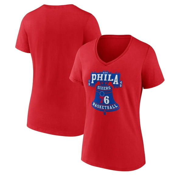 Women's  Red Philadelphia 76ers Hometown V-Neck T-Shirt