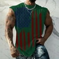 thumbnail image 2 of kpoplk Men's Casual 4th of July USA Flag Tank Tops 4th July American Flag Short Sleeved T-Shirt Gym Workout Patriotic Tees(Green,L), 2 of 4