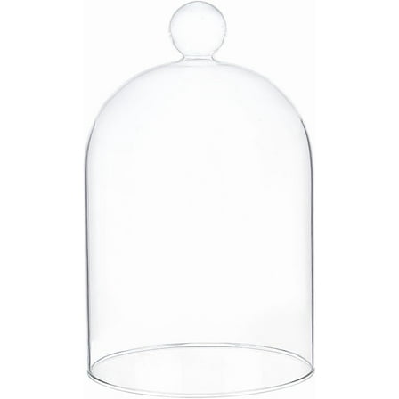 4.7x6.3inch Glass Display Cloche Clear Dustproof Dome with Bell Glass Bell Cloche for Plants Fairy Lights or Table Wedding Decor