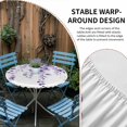 thumbnail image 4 of Purple Eucalyptus Leaves Round Fitted Tablecloth with Elastic Edge, Waterproof Table Cloth Table Cover for 45"-54" Tables, Spring Rustic Botanical Tablecloths for Dining Picnic Indoor Outdoor, 4 of 9