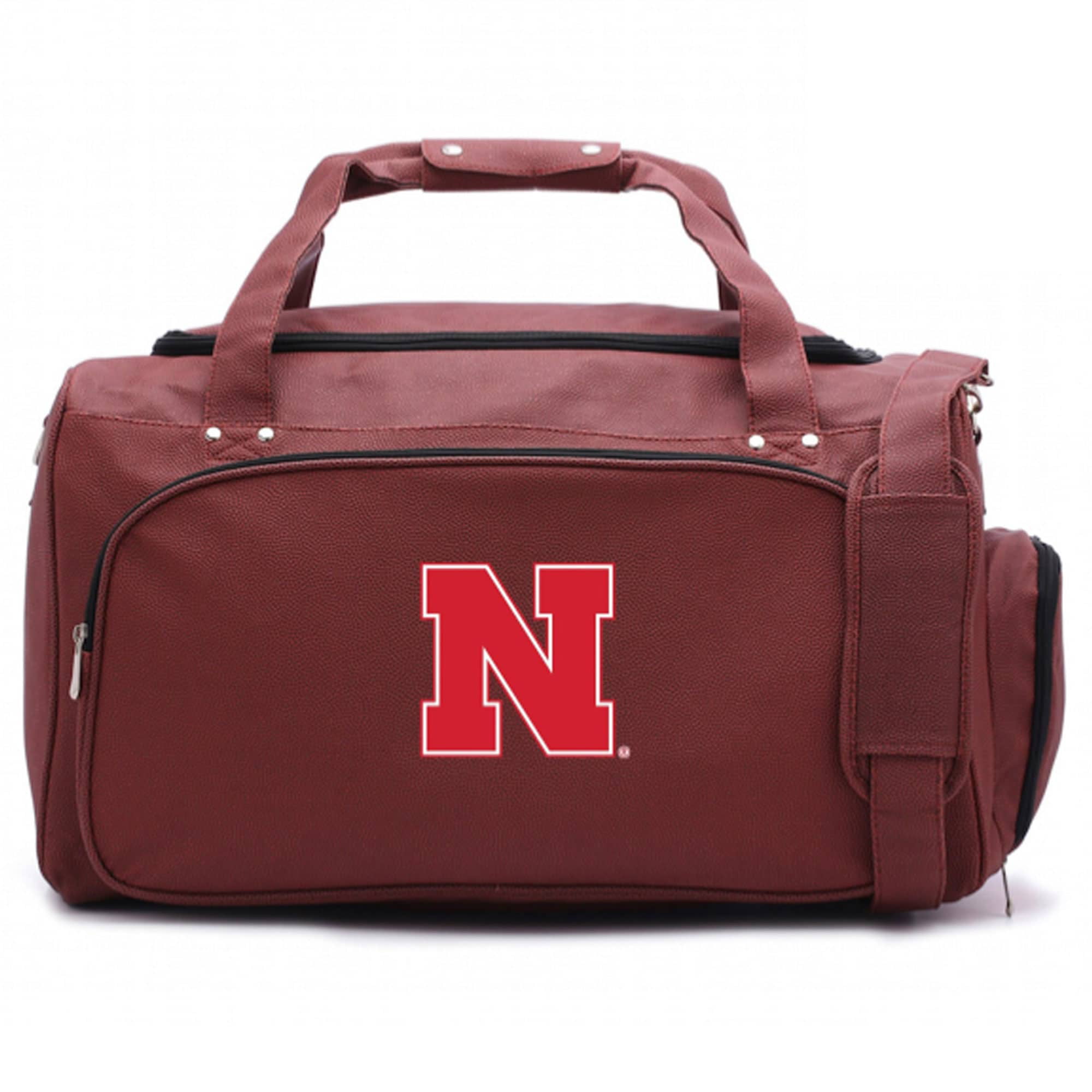 Brown Bag made from actual football materials Zumer Sport Nebraska Cornhuskers Football Leather Backpack