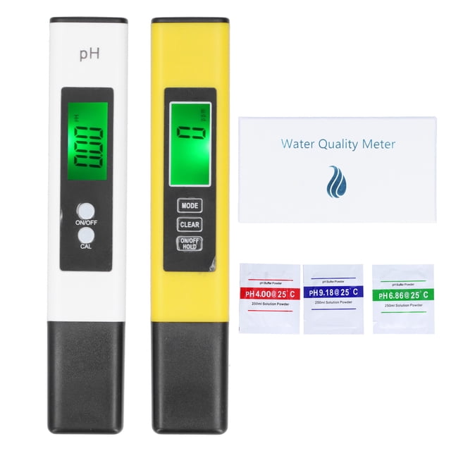 Combo de medidor de PH TDS 0.01pH Pluma de alta precisión ± 2% Precisión de lectura Probador de temperatura EC 3 en 1 (A2 (amarillo) PH02SL (blanco))