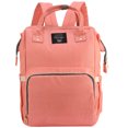 thumbnail image 2 of Large Capacity Mummy Maternity Nappy Bag Multifunctional Diaper Backpack Waterproof Mummy Bag Fashionable Travel Backpack for Baby Care, Orange, 2 of 10